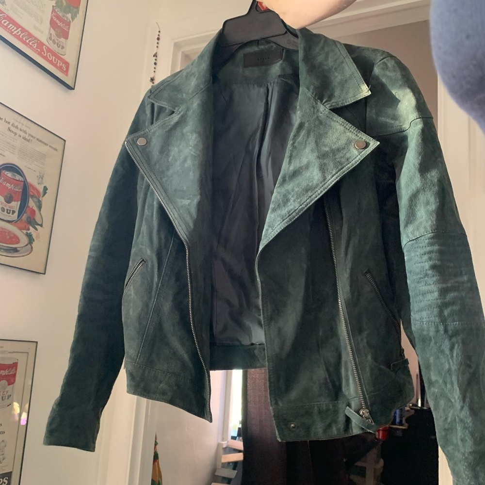 Stylish BlankNYC Green Leather Jacket